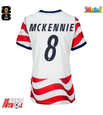 Estados Unidos Weston McKennie #8 Primera Equipación Mujer Mundial 2026 Manga Corta
